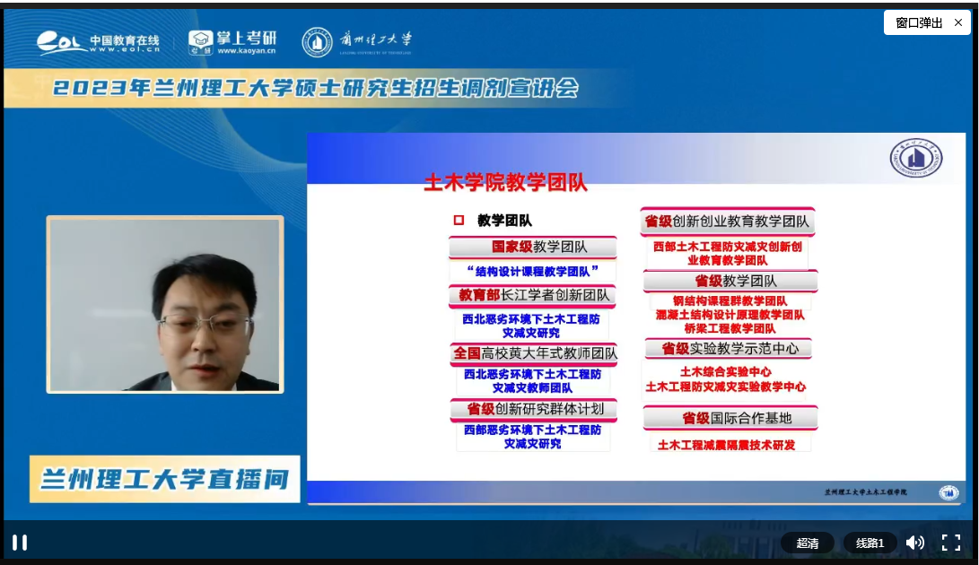 金年会金字招牌诚信至上举办2023年研究生招生调剂宣讲会